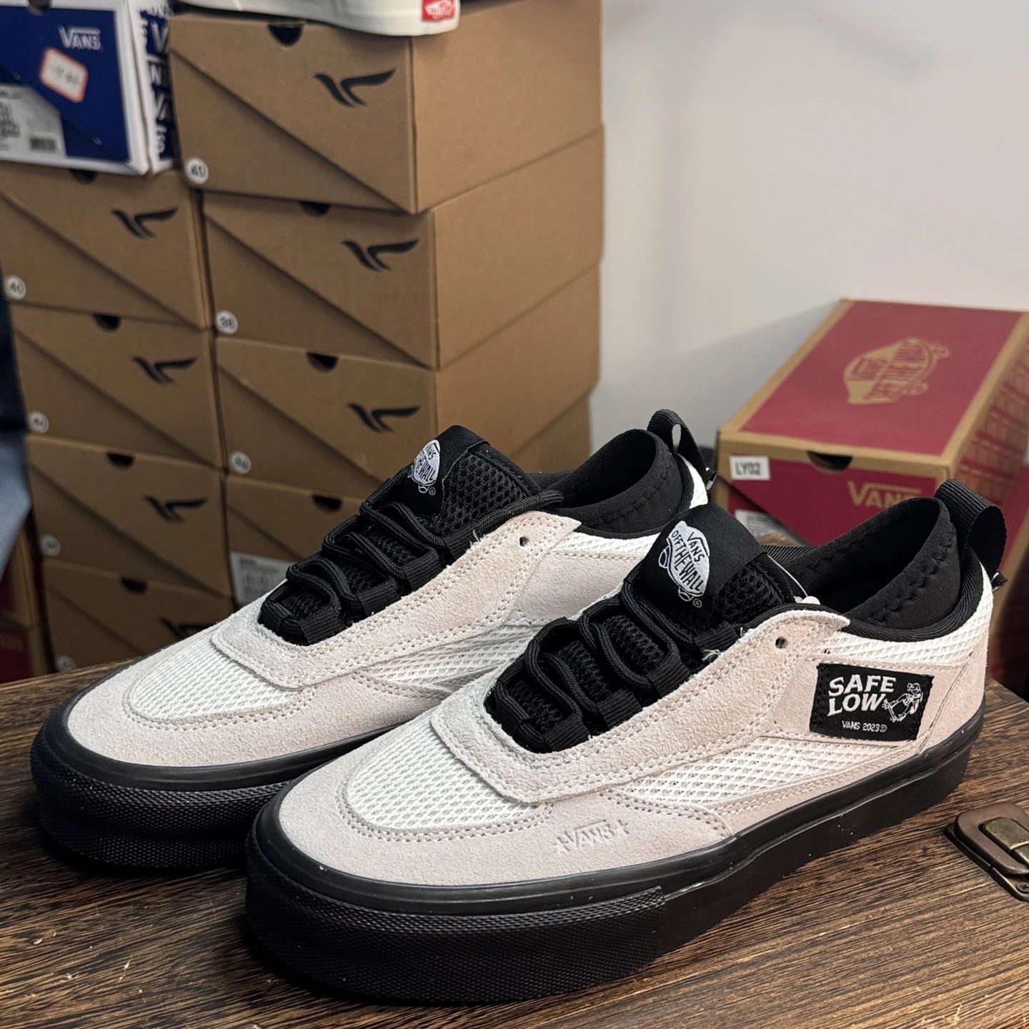 Skate Safe Mesh Low Sneakers Ivory Black - Gallery Image 4 - Detailed View