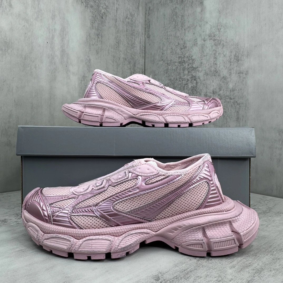 Chunky Mesh Slip On Sneakers Street Style Rose Pink - Gallery Image 9 - Detailed View