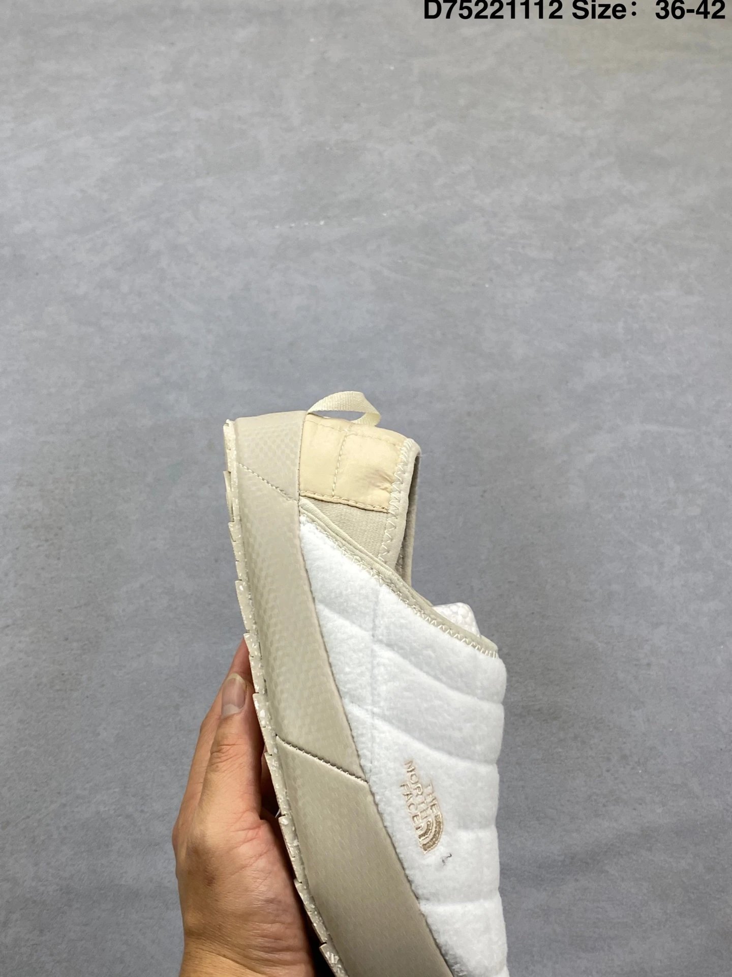 Winter Slip-On Quilted Slippers Ivory - Gallery Image 8 - Detailed View