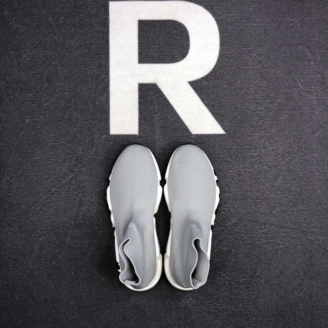 Unisex Sock Sneakers Knit Mesh Speed Trainer Silver Grey - Gallery Image 6 - Detailed View