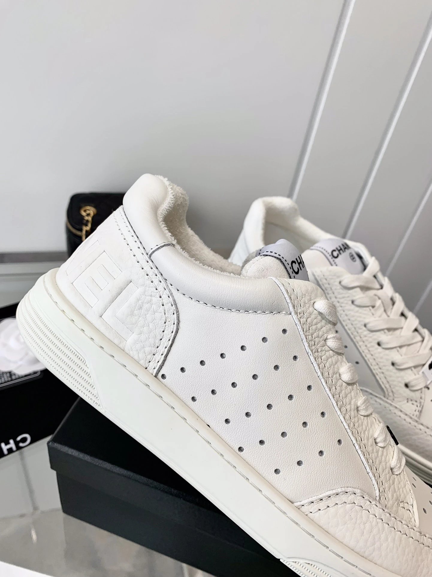 Chanel White Logo Sneakers - Gallery Image 7 - Detailed View