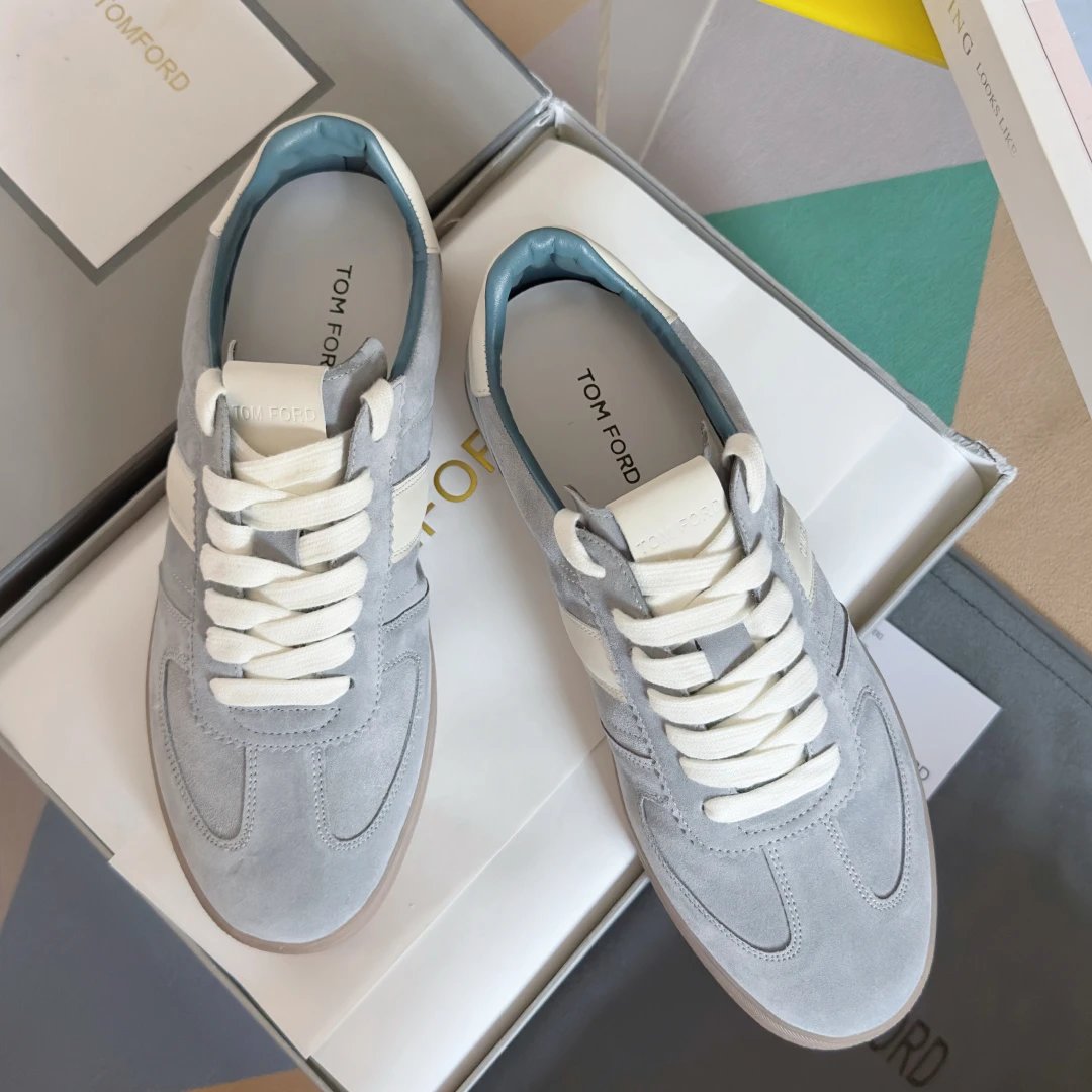 Suede Retro Trainer Sneakers Ice Blue - Gallery Image 2 - Detailed View