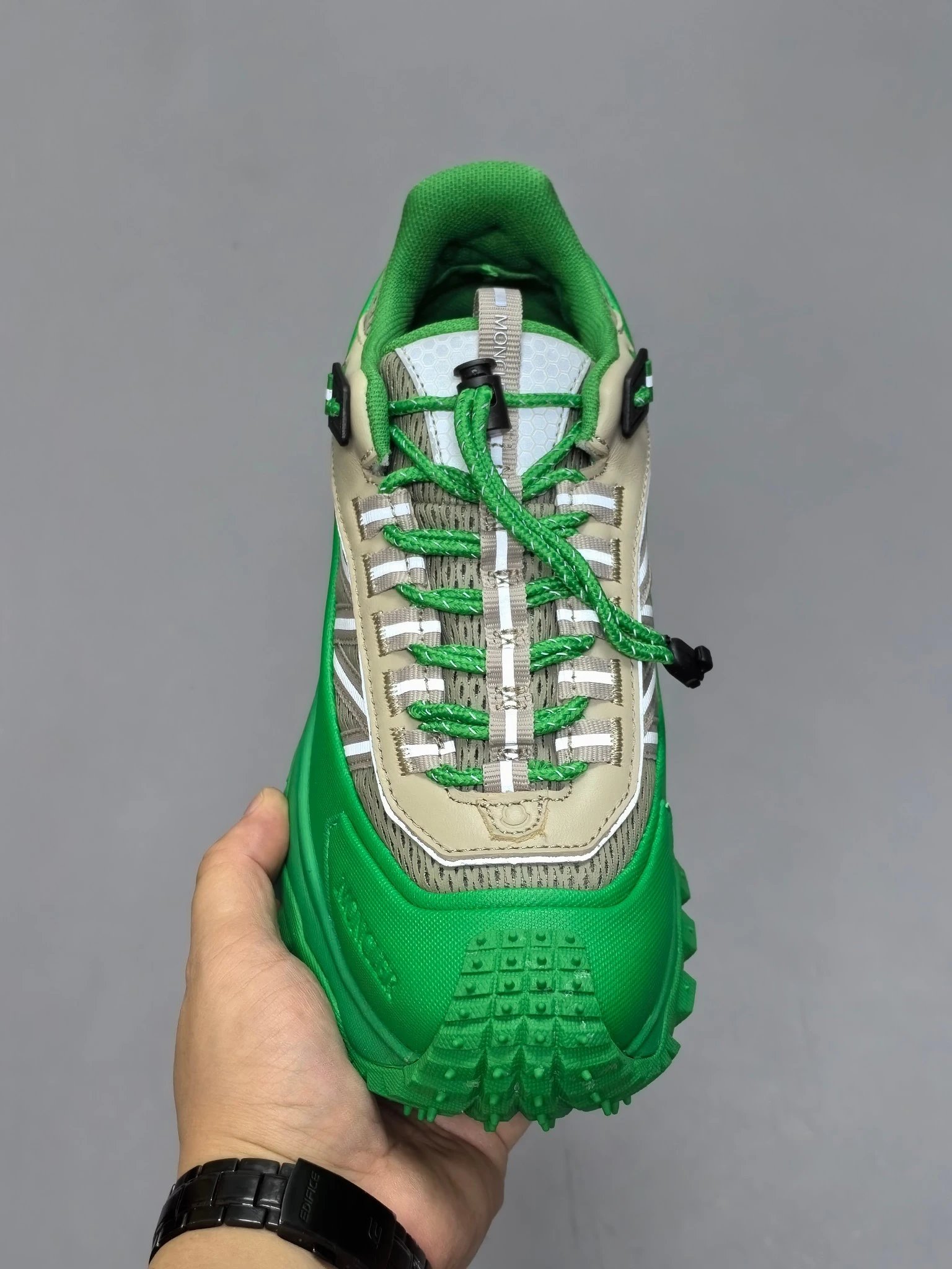 Moncler Trailgrip GTX Rubber Sneakers Green - Gallery Image 6 - Detailed View