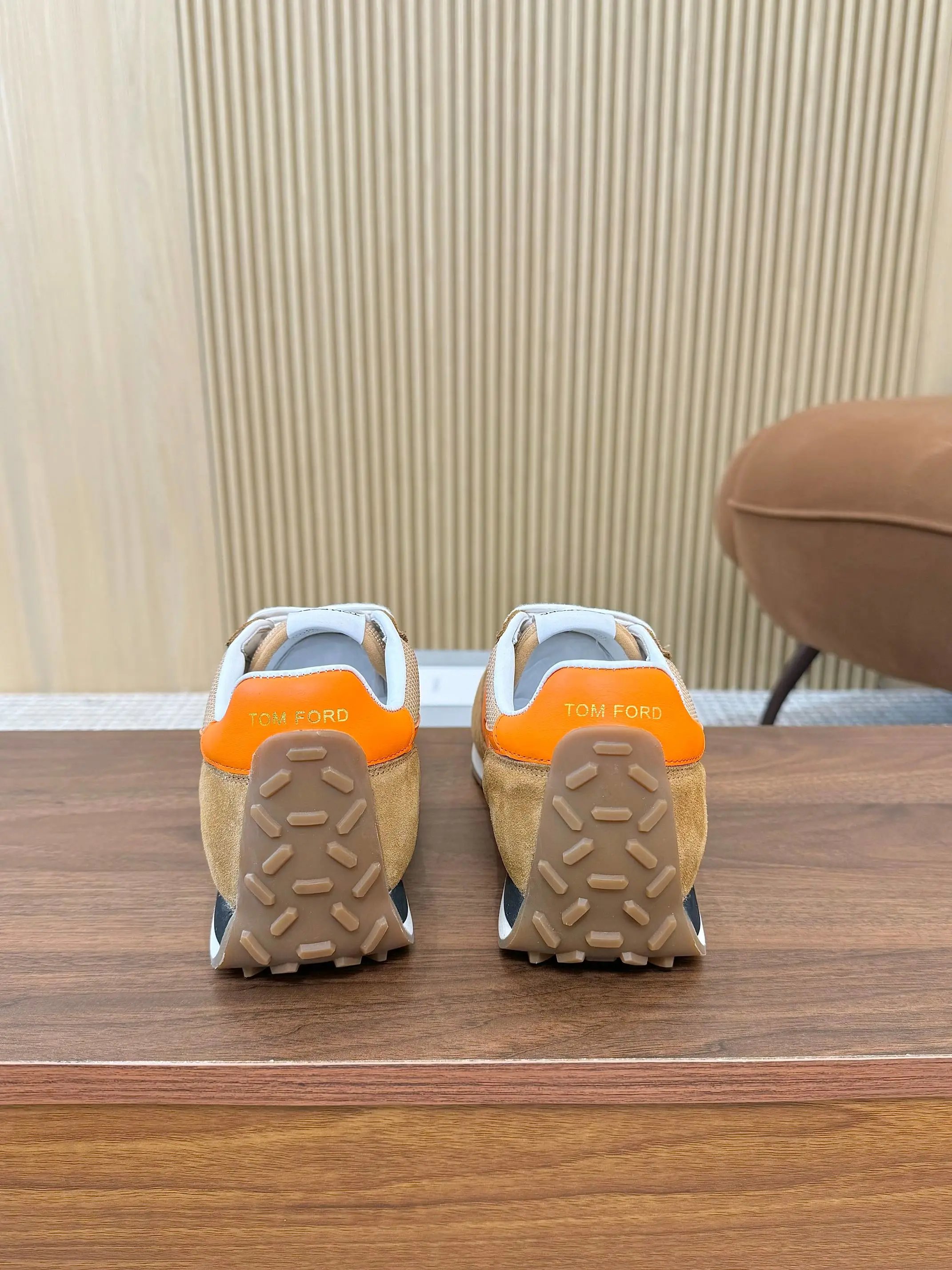 Retro Suede Mesh Sneakers Amber Orange - Gallery Image 8 - Detailed View