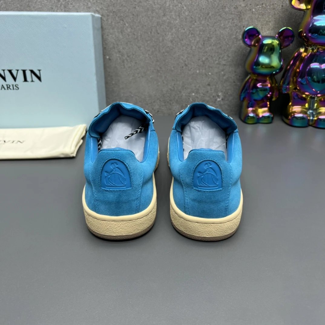Lanvin Suede Sneakers Blue - Gallery Image 7 - Detailed View