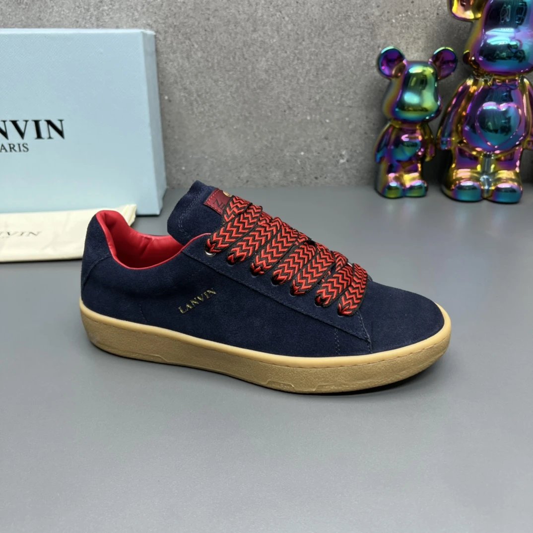 Lanvin Suede Sneakers Navy Blue - High Quality Product Image - Cnfans