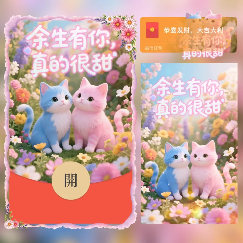 【卡密兑换】微信红包封面『余生有你.真的很甜』官方卡密丨端内兑换丨24小时自助提卡！