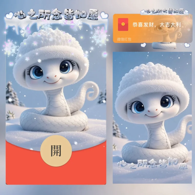 【卡密兑换】微信红包封面『心之所念皆如愿.蛇蛇』官方卡密丨端内兑换丨24小时自助提卡！