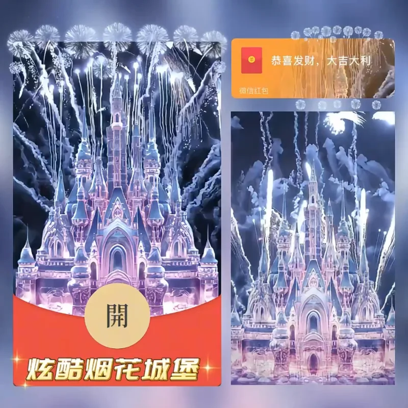 【卡密兑换】微信红包封面『炫酷烟花城堡』官方卡密丨端内兑换丨24小时自助提卡！