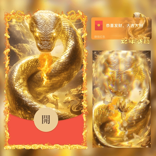 【红包封面】蛇年暴富M