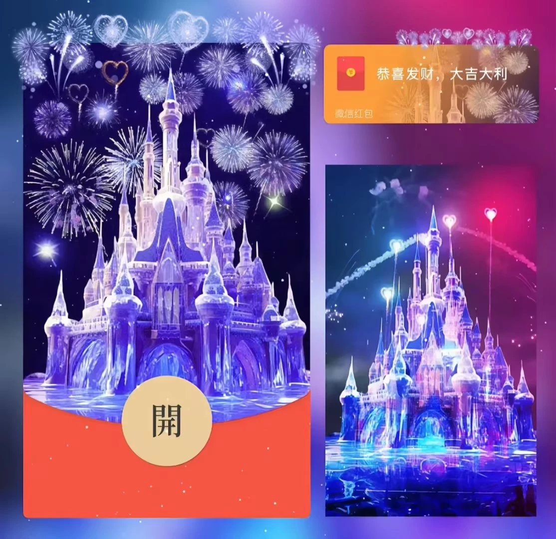 【红包封面】紫色城堡烟花