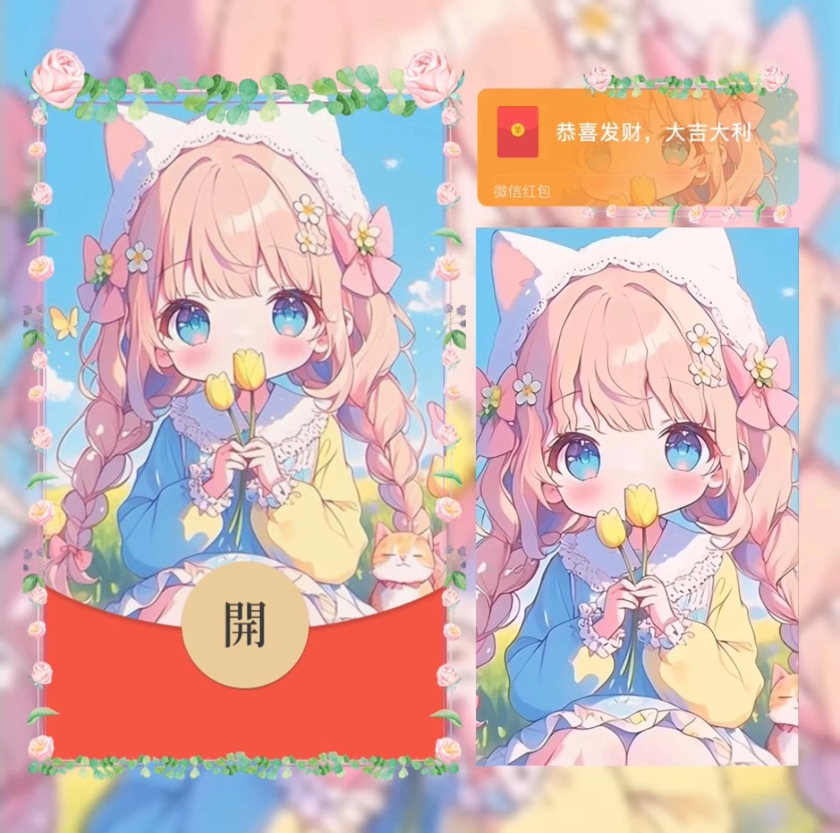 【红包封面】捧花女孩/异形动态