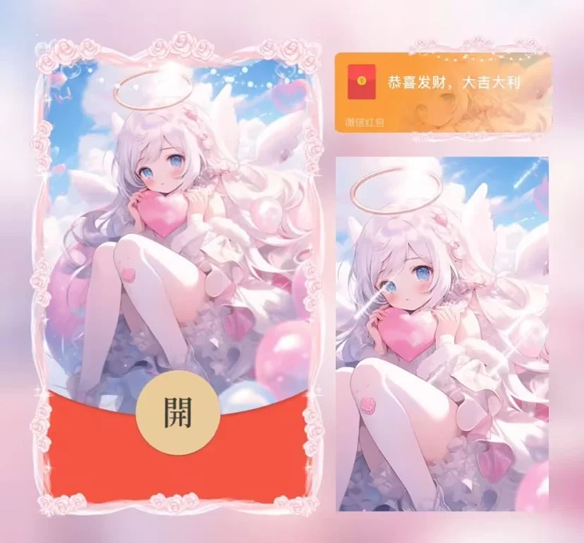 【卡密兑换】微信红包封面『天使甜心/异形动态』官方卡密丨端内兑换丨24小时自助提卡！