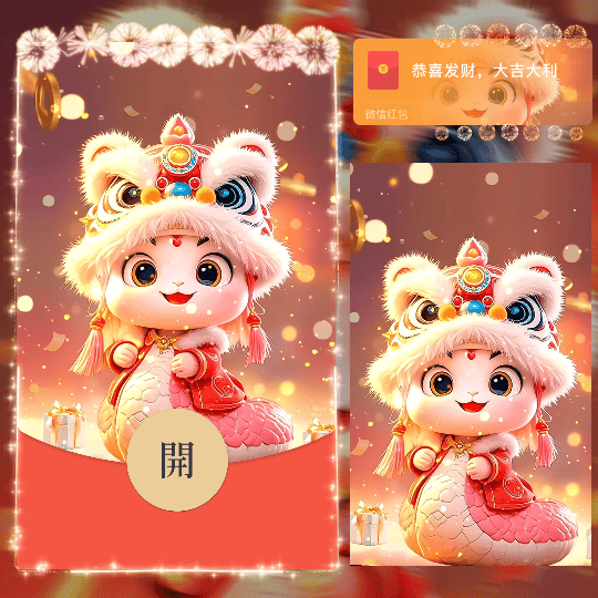 【卡密兑换】微信红包封面『2025好运加满/蛇蛇N』官方卡密丨端内兑换丨24小时自助提卡！