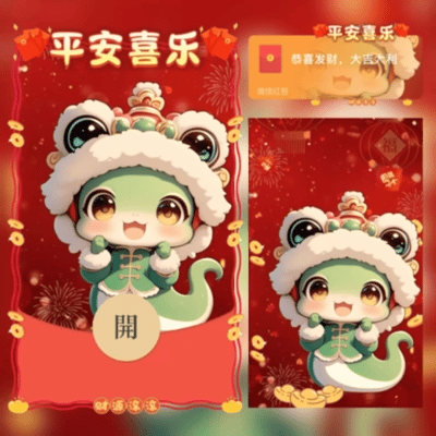 【卡密兑换】微信红包封面『蛇年/平安喜乐』官方卡密丨端内兑换丨24小时自助提卡！