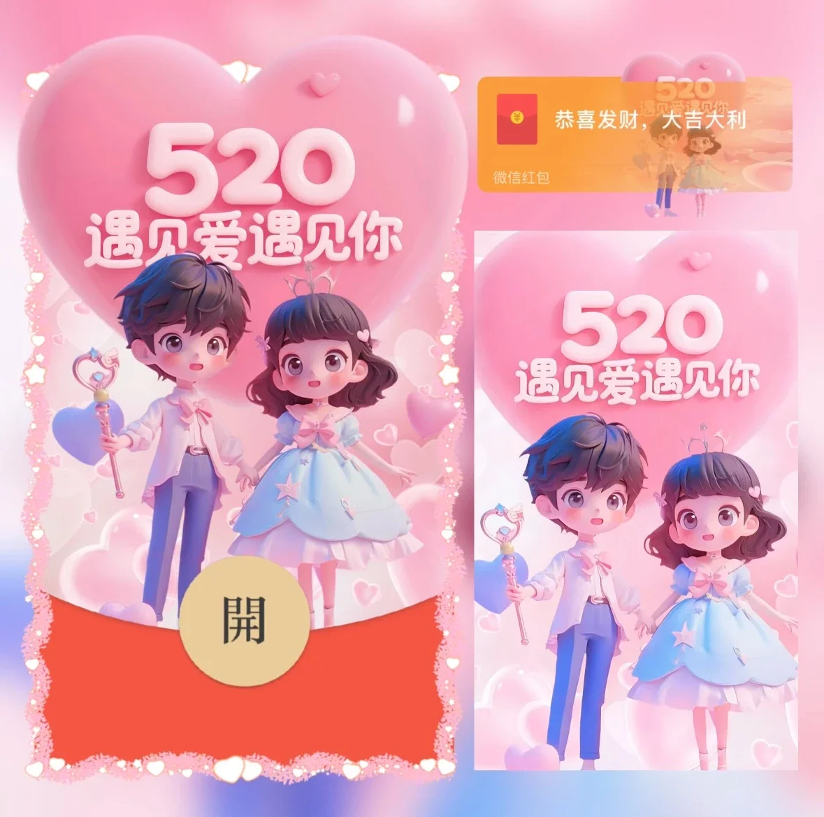 【卡密兑换】微信红包封面『520遇见爱遇见你』官方卡密丨端内兑换丨24小时自助提卡！