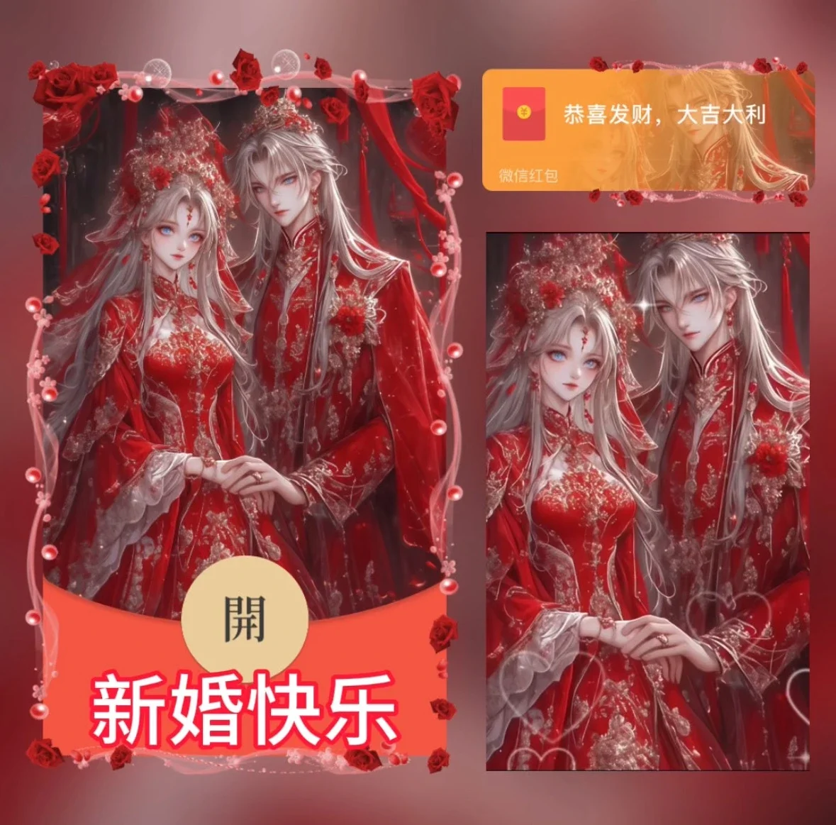 【卡密兑换】微信红包封面『新婚快乐』官方卡密丨端内兑换丨24小时自助提卡！