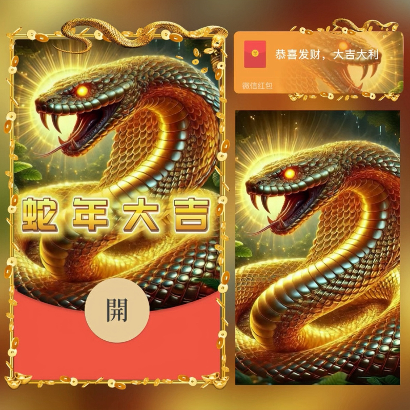 【红包封面】金蛇献瑞/异形动态