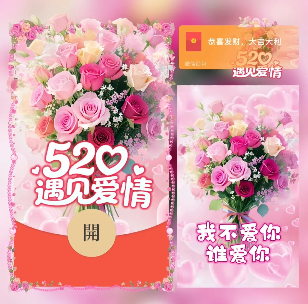 【卡密兑换】微信红包封面『520表白花束』官方卡密丨端内兑换丨24小时自助提卡！