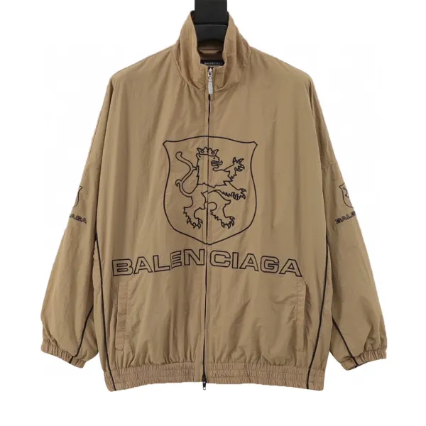 Balenciaga Shield Logo Windbreaker Beige Jacket - 3