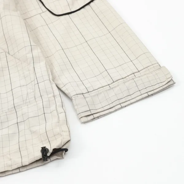 Balenciaga Grid-Print Half-Zip Windbreaker Beige Outerwear - 8