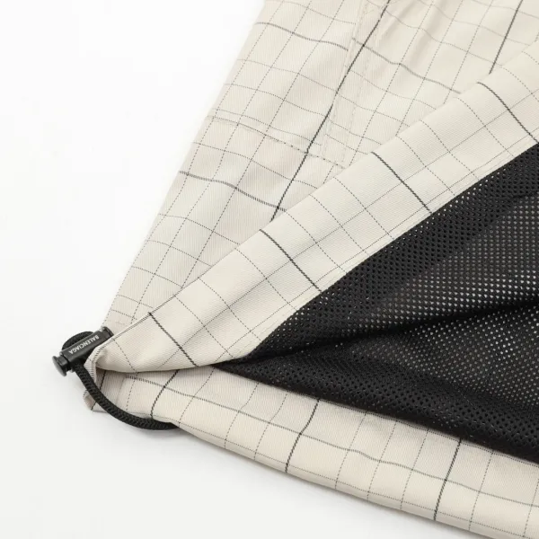 Balenciaga Grid-Print Half-Zip Windbreaker Beige Outerwear - 7