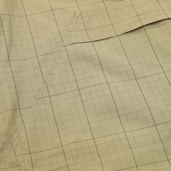 Balenciaga Grid-Print Half-Zip Windbreaker Beige Outerwear - 16