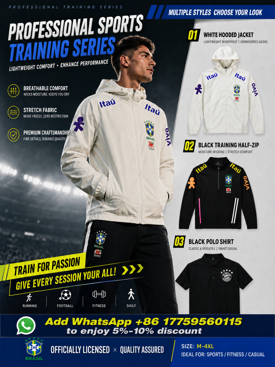 Marshall Same Style Hooded Jacket Training Windbreaker Whatsapp+8617759560115