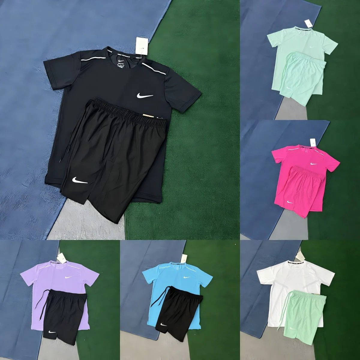 New Sports Suit Fitness Running Suit Quick Dry Breathable Loose Casual Short Sleeve Shorts Men