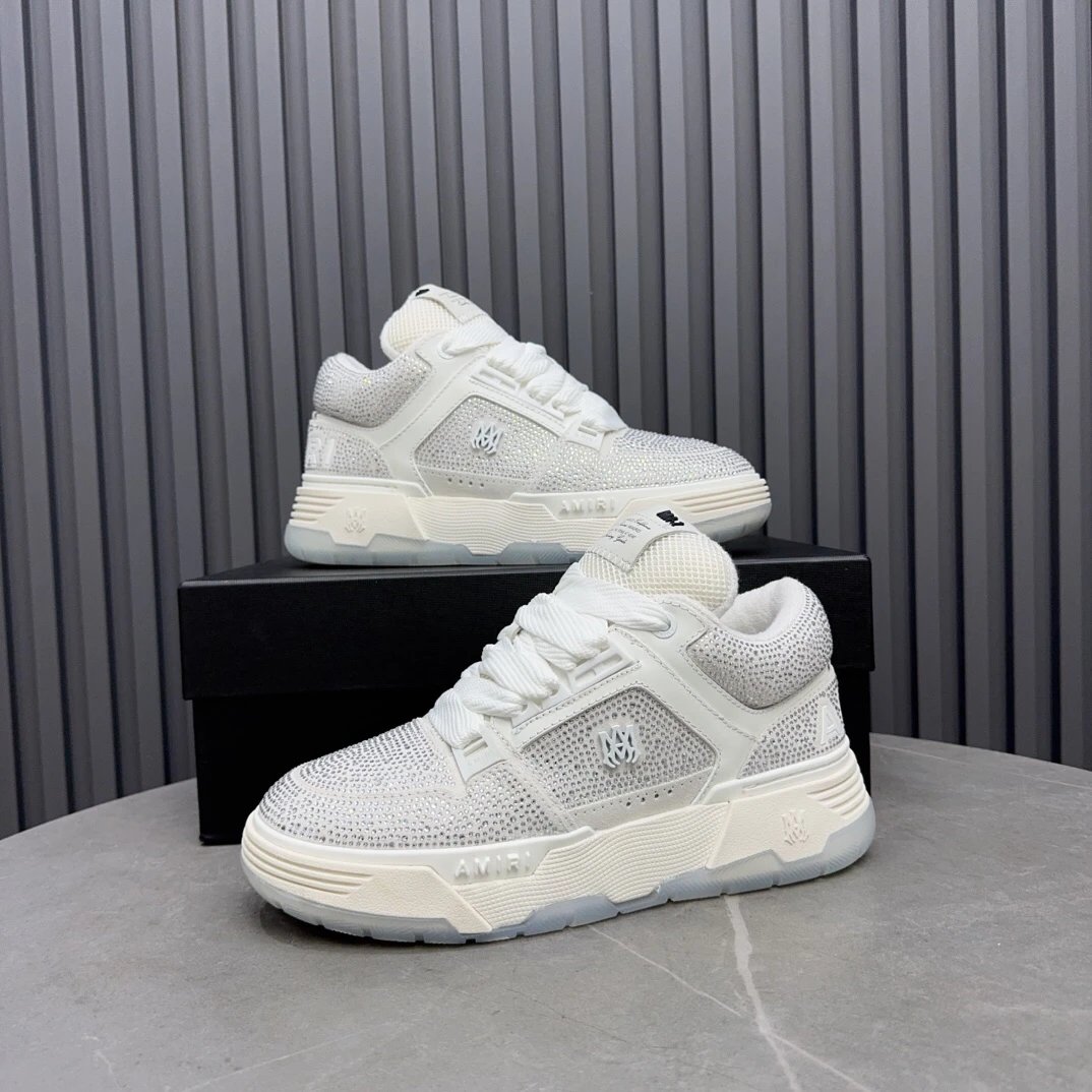 Amiri AMI-01 Low White Ice Blue Mesh Sneakers - 11