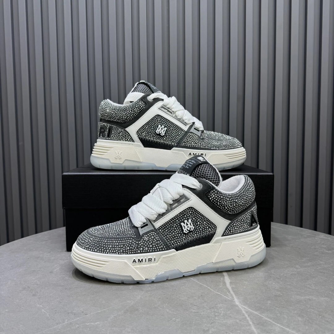 Amiri AMI-01 Low White Ice Blue Mesh Sneakers - 13