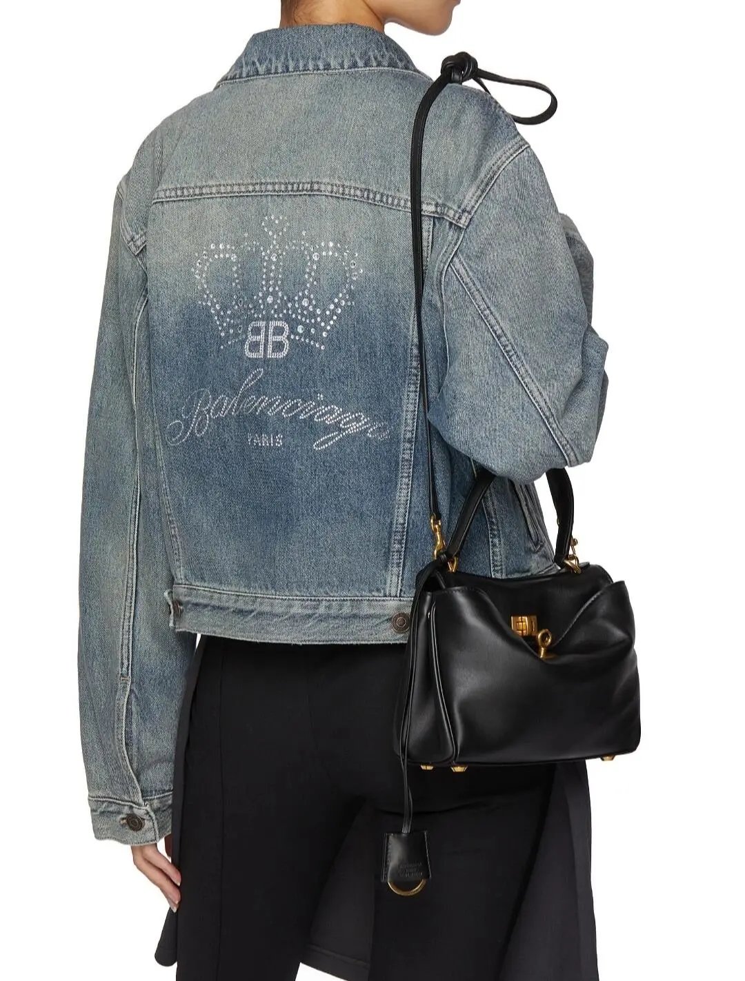 Paris Crown Rhinestone Denim Jacket