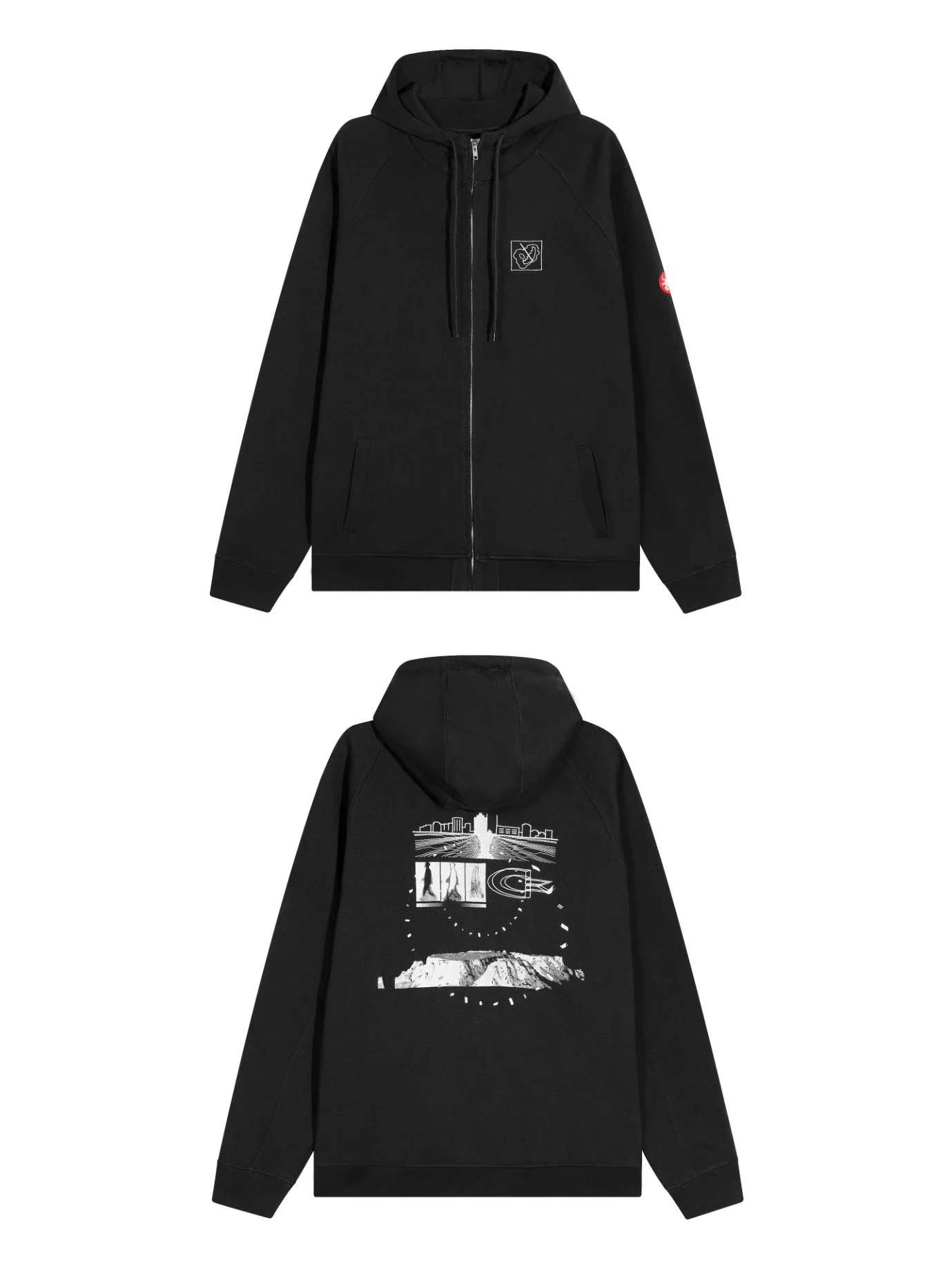 C.E. CAVEMPT photo printed zip-up hoodie 蜡染开衫拉链抽象画卫衣