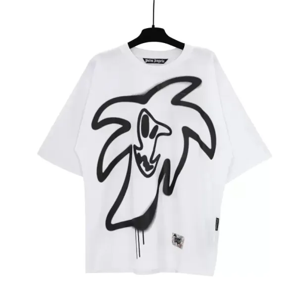 Palm Angels Racing Helmet Graphic Black T-Shirt - 8