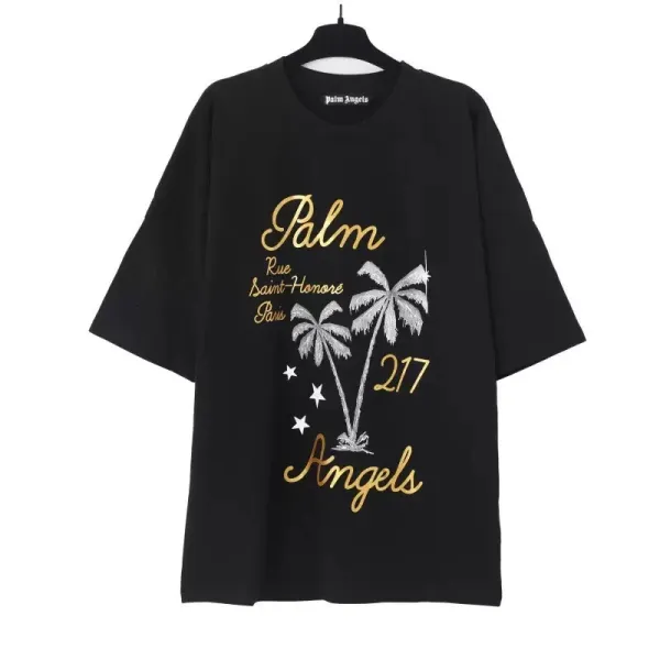 Palm Angels Racing Helmet Graphic Black T-Shirt - 7