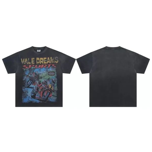 Design Vale Dreams Sports Graphic Tee Black T-Shirts - 1