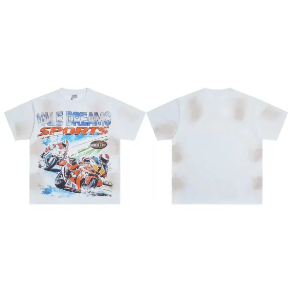 Design Vale Dreams Sports Moto Racing Graphic T-Shirt White T-Shirts - 1