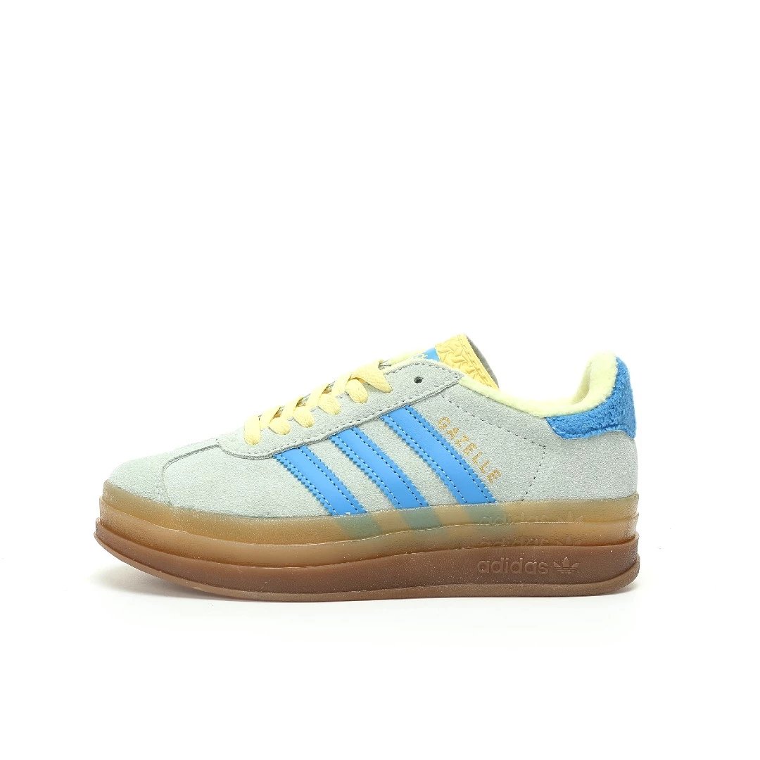 Adidas Originals Gazelle Bold — Suede light yellow light blue raw rubber colorway — USFans Spreadsheet photo
