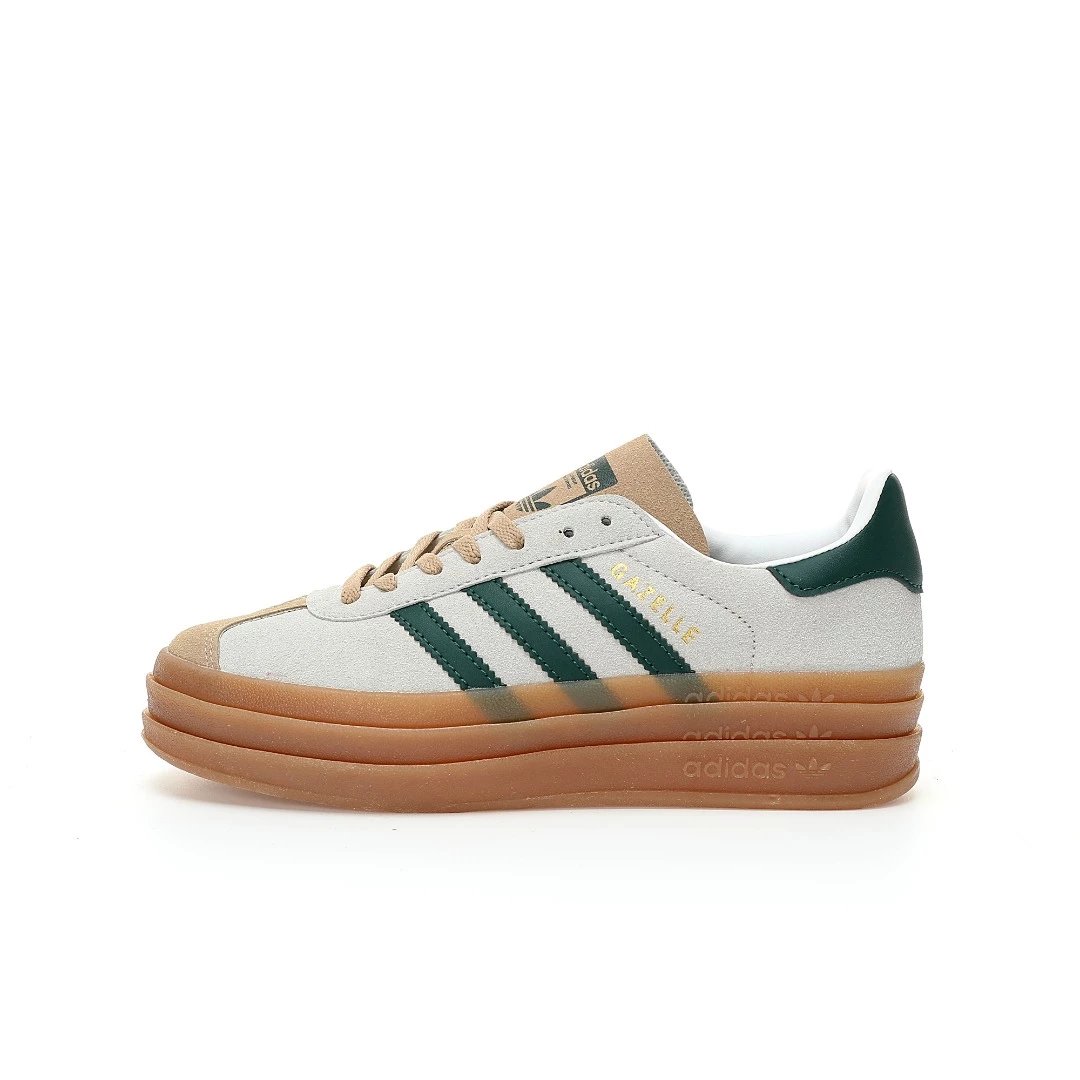 Adidas Originals Gazelle Bold — light gray brown dark green raw rubber b colorway — USFans Spreadsheet photo