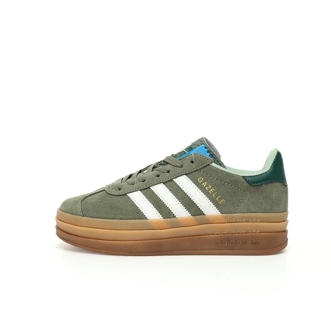 Adidas Originals Gazelle Bold — turquoise hay green white raw rubber bot colorway — USFans Spreadsheet photo