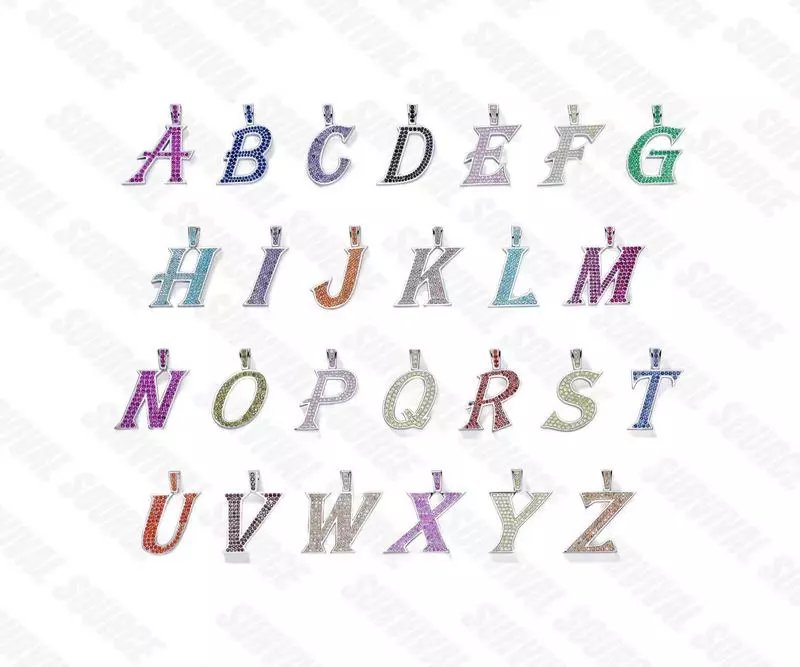 SURVIVALSOURCE S925银镀金 A-Z Alphabet / 满钻字母吊坠 (含项链)