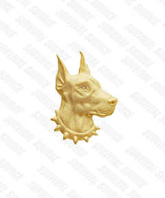 SURVIVALSOURCE S925 Silver Gold Plated DOBERMAN / Doberman Pendant Hip Hop Necklace