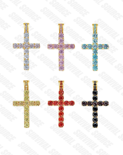 SURVIVALSOURCE S925 Silver Gold Plated LARGE D CROSS / Big Diamond Cross Pendant Hip Hop Necklace
