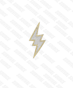 SURVIVALSOURCE S925 Silver Gold Plated LIGHTNING / Yellow and White Diamond Lightning Pendant Hip Hop Necklace