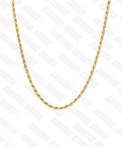 No picture SURVIVALSOURCE S925 silver gold-plated Rope/3.0mm twine Fried Dough Twists chain hip-hop necklace