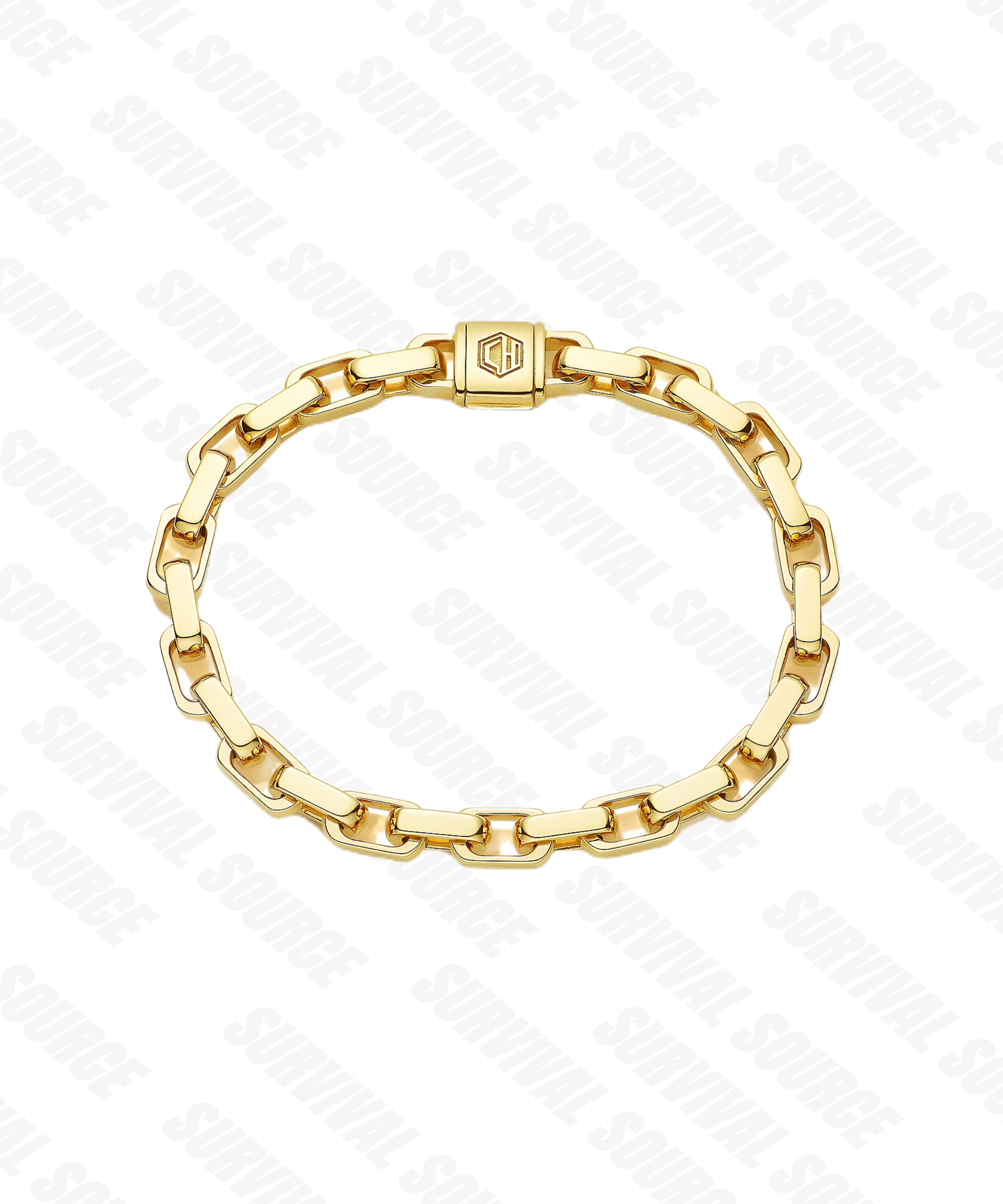 SURVIVALSOURCE S925 Silver Gold Plated CROSS BRACELET / 7MM Cross Bracelet