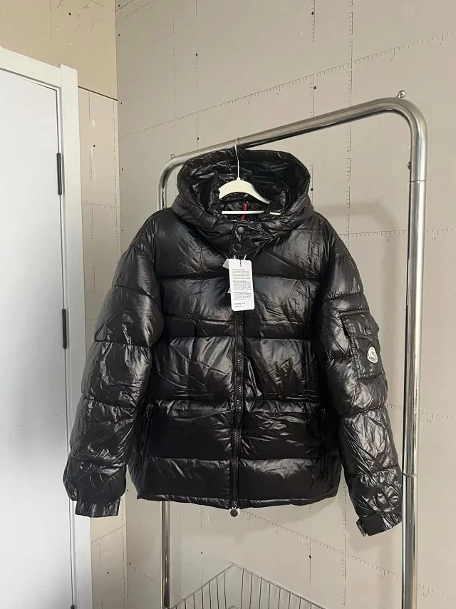 Moncler Down Jackets Hooded shiny puffer jacket product detail image 2