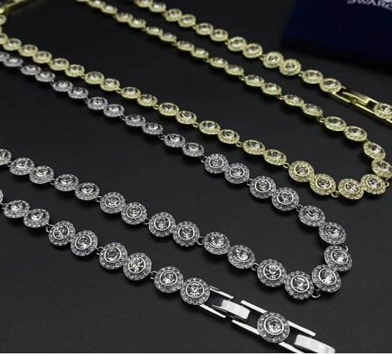 Round diamond necklace Instagram popular couple style necklace