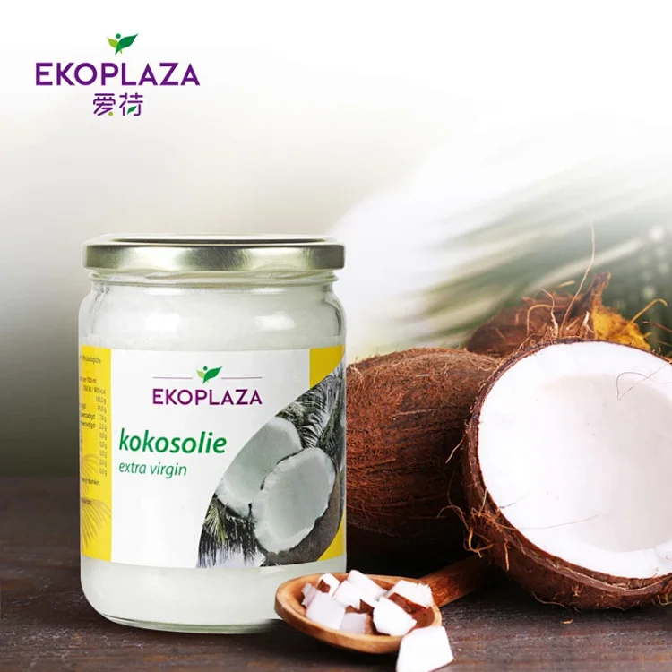 进口原装、双重认证：500mlx2瓶 ekoplaza爱荷有机特级初榨冷榨椰子油