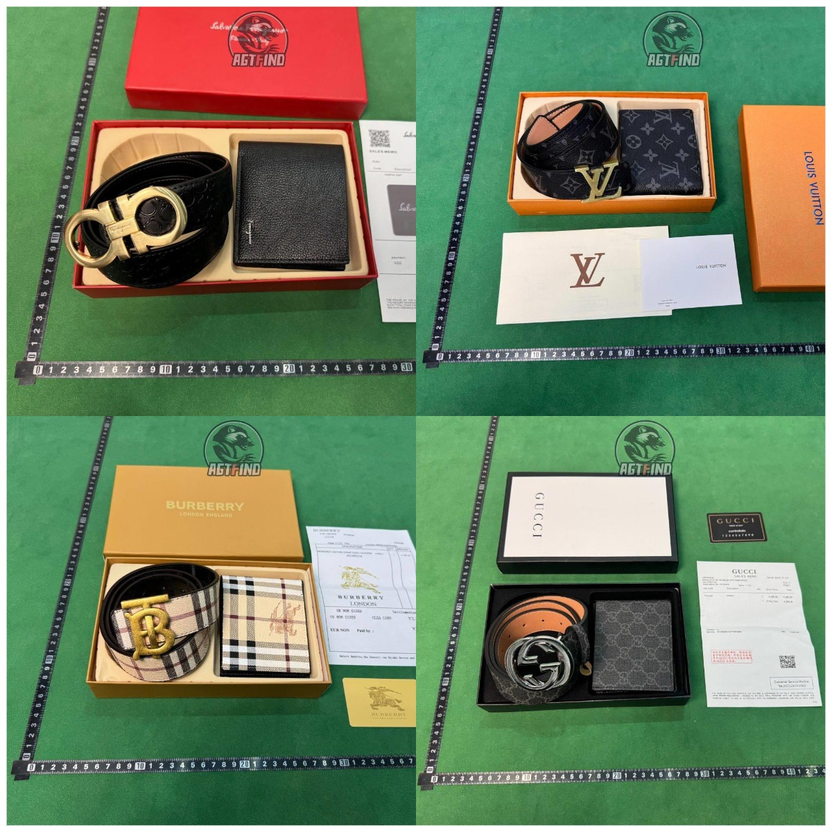 Louis Vuitton Black Monogram Belt and Wallet Set